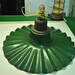 Vintage Industrial Green Enamelled Light Cover with Rippled Shade Barn Light Warehouse