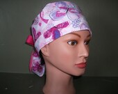 Cancer awareness ponytail scrub cap