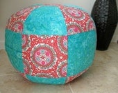Unique 18" Pouf  made from Amy Butler Cameo Medallion