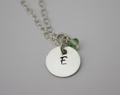 Hand Stamped Initial Necklace, Mommy Necklace, Mother Necklace, New Baby Push Present