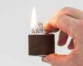 Working 1940s Ronson Standard Pocket Lighter With Faux Stingray Wrap