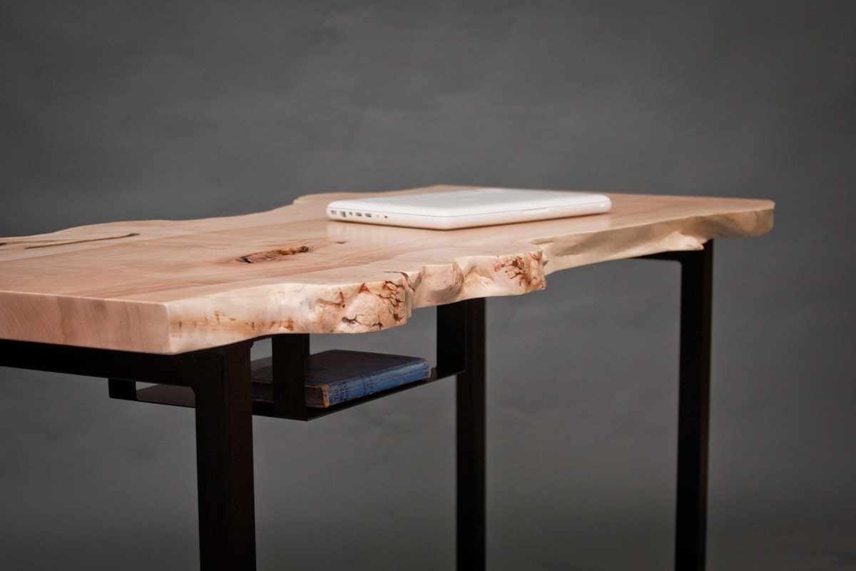 HOLD Do Not Buy - - Live Edge Maple DESK/WORK Station - Elegant - Natural - Minimalistic