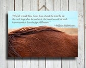 Red Mane - Horse photography - Horse Quote - Horse Fine Art Photography - Canvas print 16x24" - Blue and red decor - Horse decor - Horse art