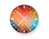 Colorful Squares Geometric Pattern 8" Wall Clock - PartyMojo Colorful Squares Geometric Pattern 8" Wall Clock - PartyMojo