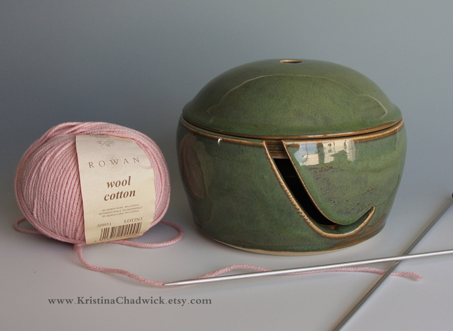 Lidded Yarn Bowl in Green - Vogue Knitting LIVE NYC