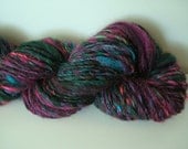 Handspun Art Yarn Thick & Thin Singles "Ultralight at Night" 87 yds