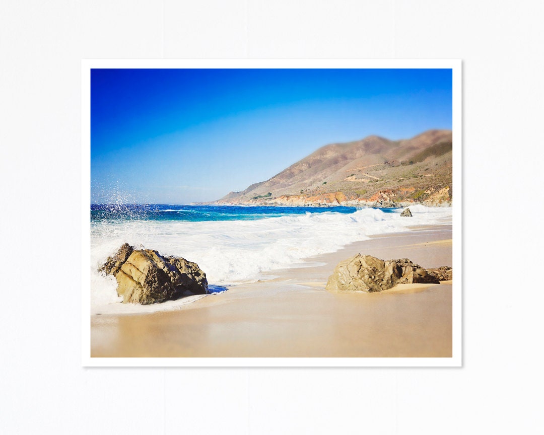 Rocks on Beach, Big Sur, California - 8x10 Print - Fine Art Photography - Home Decor - Wall Art