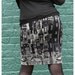 Victorian City Skirt - Black Pencil skirt  - Black Mini - Black White Art - Printed - SMALL