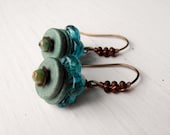 Blossom Buds - turquoise earrings, flower earrings, feminine earrings, flower jewellery, turquoise jewelry, teal earrings