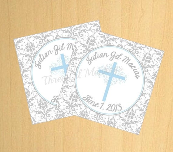 DIY Boy Baptism Tags (Digital File) Il_570xn