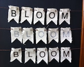 one // brown on canvas// BLOOM mini-pennant banner...ready to ship