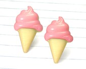 strawberry ice cream earrings - ice cream earrings - ice cream studs - ice cream jewelry - summer earrings - summer studs - summer jewelry