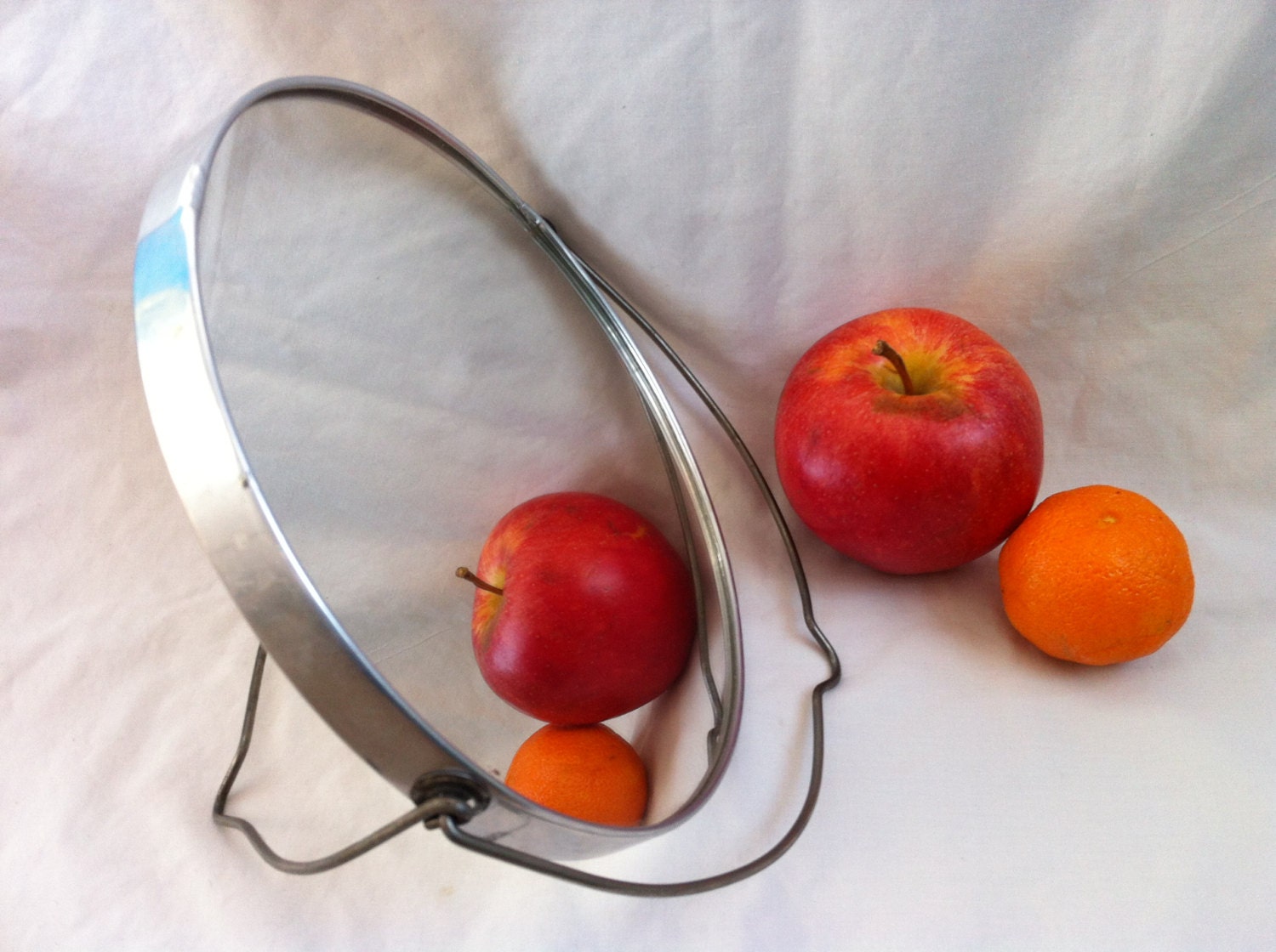 Vintage Cosmetic Mirror - Industrial Decor - Vanity Mirror - Magnifying - Compact