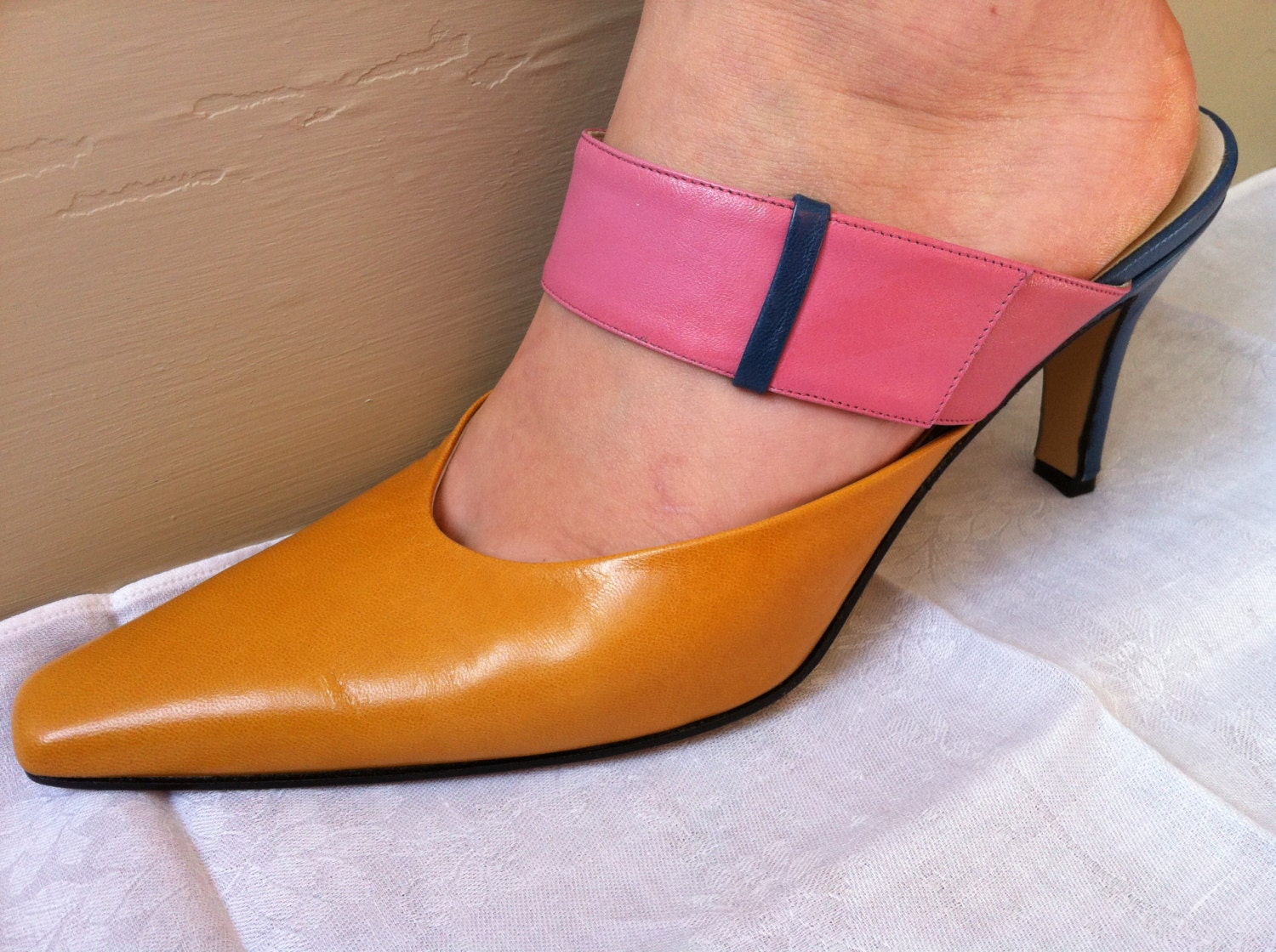 Italian Leather Shoes - Vintage Stiletto - High Heel Shoes - Pierjordano Italy