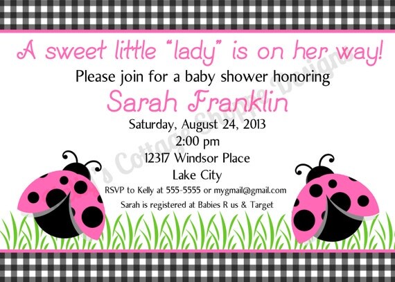 Ladybug Baby Shower Invitation.... Custom, Printable, Digital Il_570xn