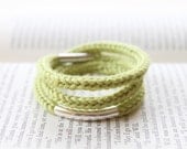 Knit Bracelet, Triple Wrap Bracelet, Cord Rope Bracelet, Stacking Bracelets, Wrap Bracelet, Knitted Bracelet