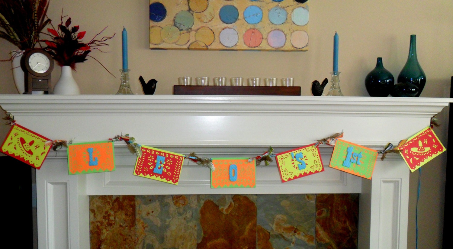 Fiesta Banner Custom Made in your Colors Perfect for a birthday party or baby shower or for Cinco de Mayo