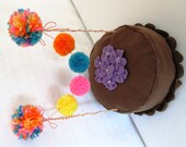 Cake Bunting Rainbow Party Fiesta or Hungry Caterpillar Party Pom Poms