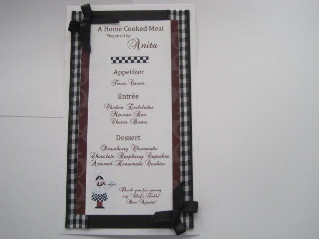 Customized Dinner Menus and Place Seating Cards