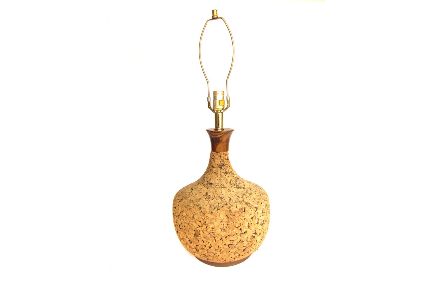 Vintage Mid Century Chunky Cork Lamp