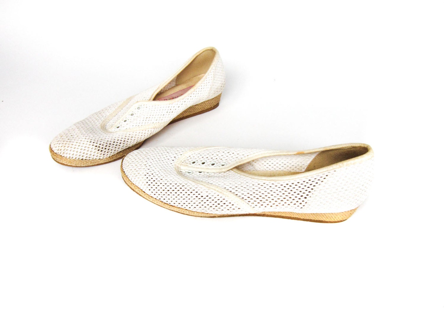 Vintage White Mesh Women's Summer Shoes  Size 8.5 B