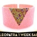 Coral Pink Cuff, Beaded Bracelet Cuff, Gold Triangle Cuff, Gold Arrow Bracelet, Geometric Cuff, Handmade OOAK by JeannieRichard