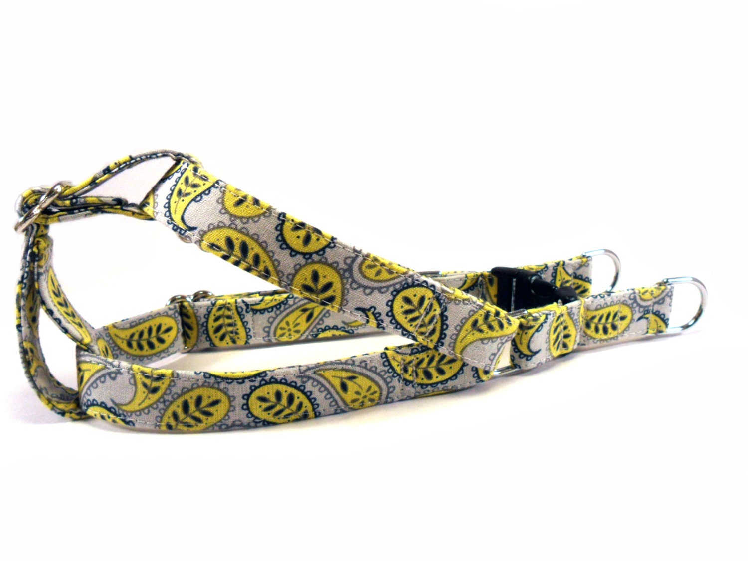 PAISLEY in GRAY Dog Step-in-Harness HANDMADE