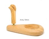 Wooden Pipe Stand Rack Hold Display "White Sail" Crafted, Great Natural Look