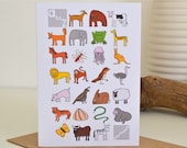 Alphabet Animals Greetings Card
