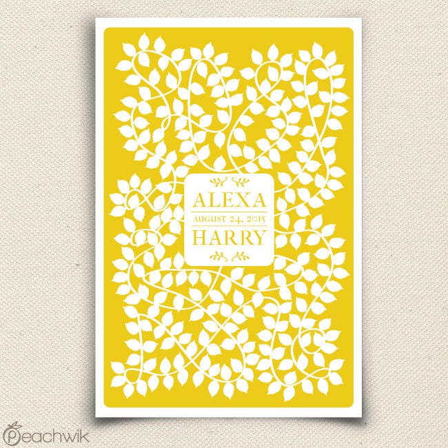 Wedding Guest Book Alternative - The Vinwik - A Peachwik Interactive Art Print - 250 guest sign in - vineyard and winery weddings