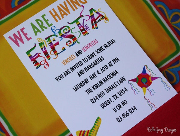 Fiesta Cinco de Mayo Party invitation Printable Il_170x135