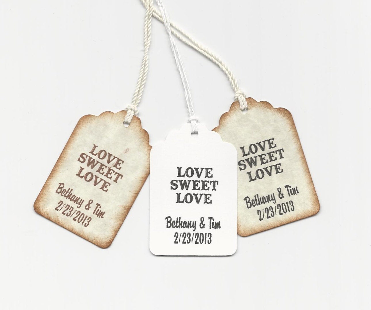 100  Love Sweet Love-Personalized -Wedding or Favor tags-Shower or Gift tags-Hang Tags