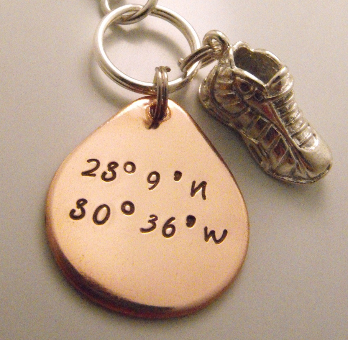 Latitude/Longitude Runner's Keychain