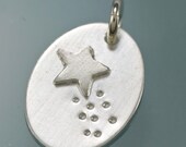 Shooting Star Charm Pendant in Sterling Silver