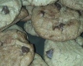 Chocolate chip cookies all natural milk free butter-less crunchy chewy crispy soft fresh organic cruelty free humane healthy biscotti