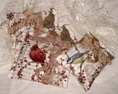 Lavender Sachet Handmade French Script and Birds Lavender Sachet ECS