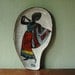Mid Century Modern Italian Abstract Ceramic Dish - Raymor And Bitossi Era Hand Painted Leather Backed Art Pottery
