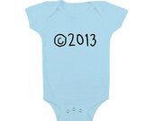 New Dad - Infant Baby Onesie Bodysuit - COPYRIGHT 2013  - Lt Blue  -  Toddler 5 COLORS/4 Sizes