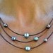 Leather and Pearl Necklace - Brown Peacock 3 Strand Pearl and Leather Necklace - Pearl and Leather Jewelry Collection