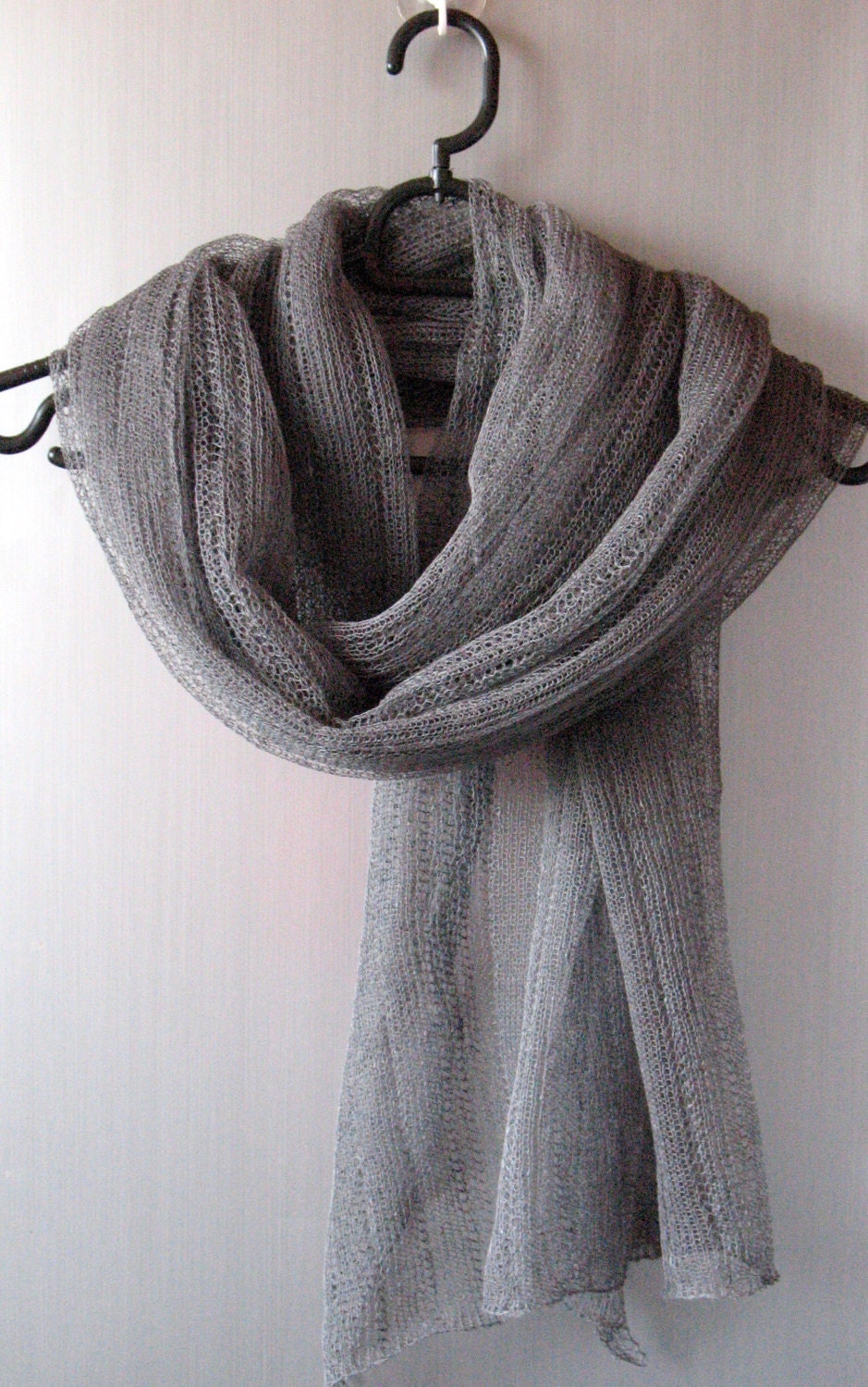 Linen Scarf Shawl Wrap Stole Dark Gray, Light, Transparent