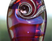 Handmade lampwork focal bead 'Iridescent Pink Purple  focal'.  SRA