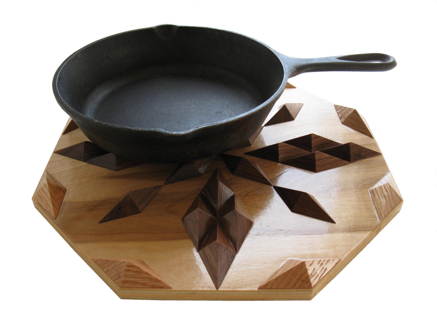 Wood Hot Pad or Table Centerpiece.  Kitchen Trivet.