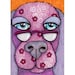 ACEO Original Illustration, Purple Dog Named Simon