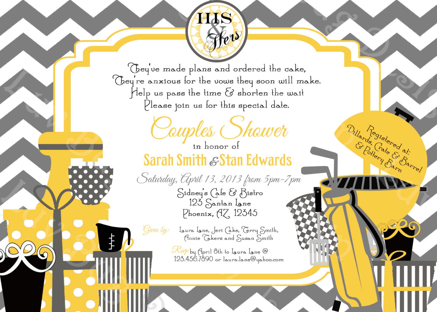 PRINTABLE Couples Bridal Shower Party Invite- DIY printable party invitation by Luv Bug Design