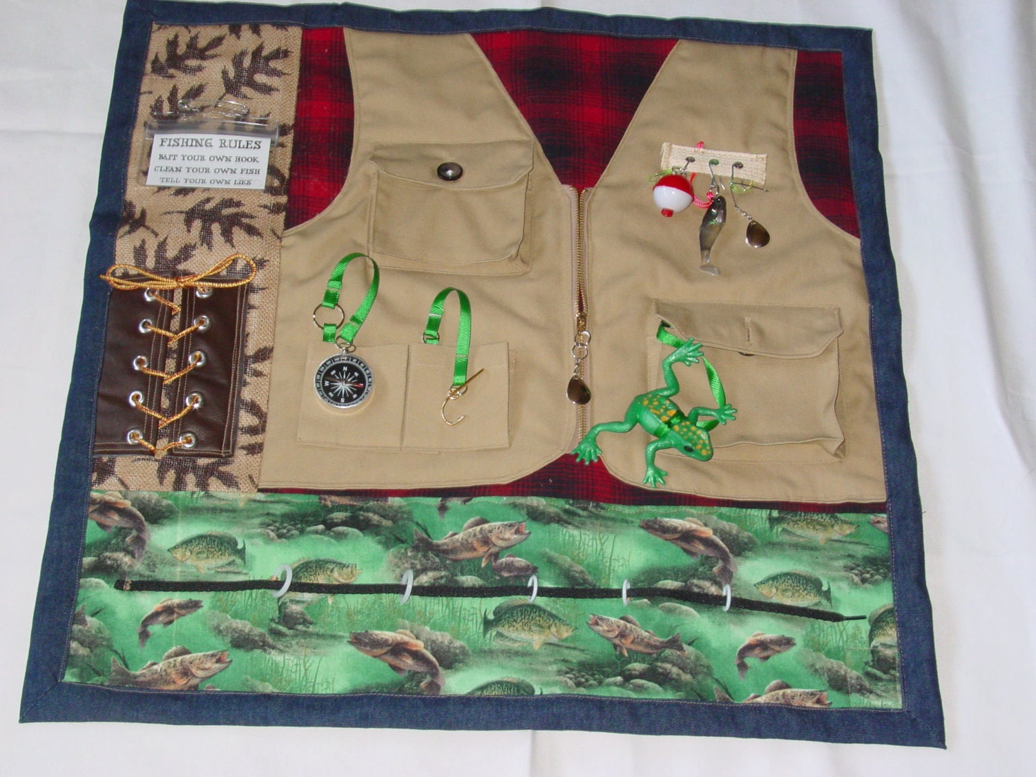 Fidgety Fisherman Quilt- Tactile - Bright & Colorful- Fun for Alzhiemer Patients