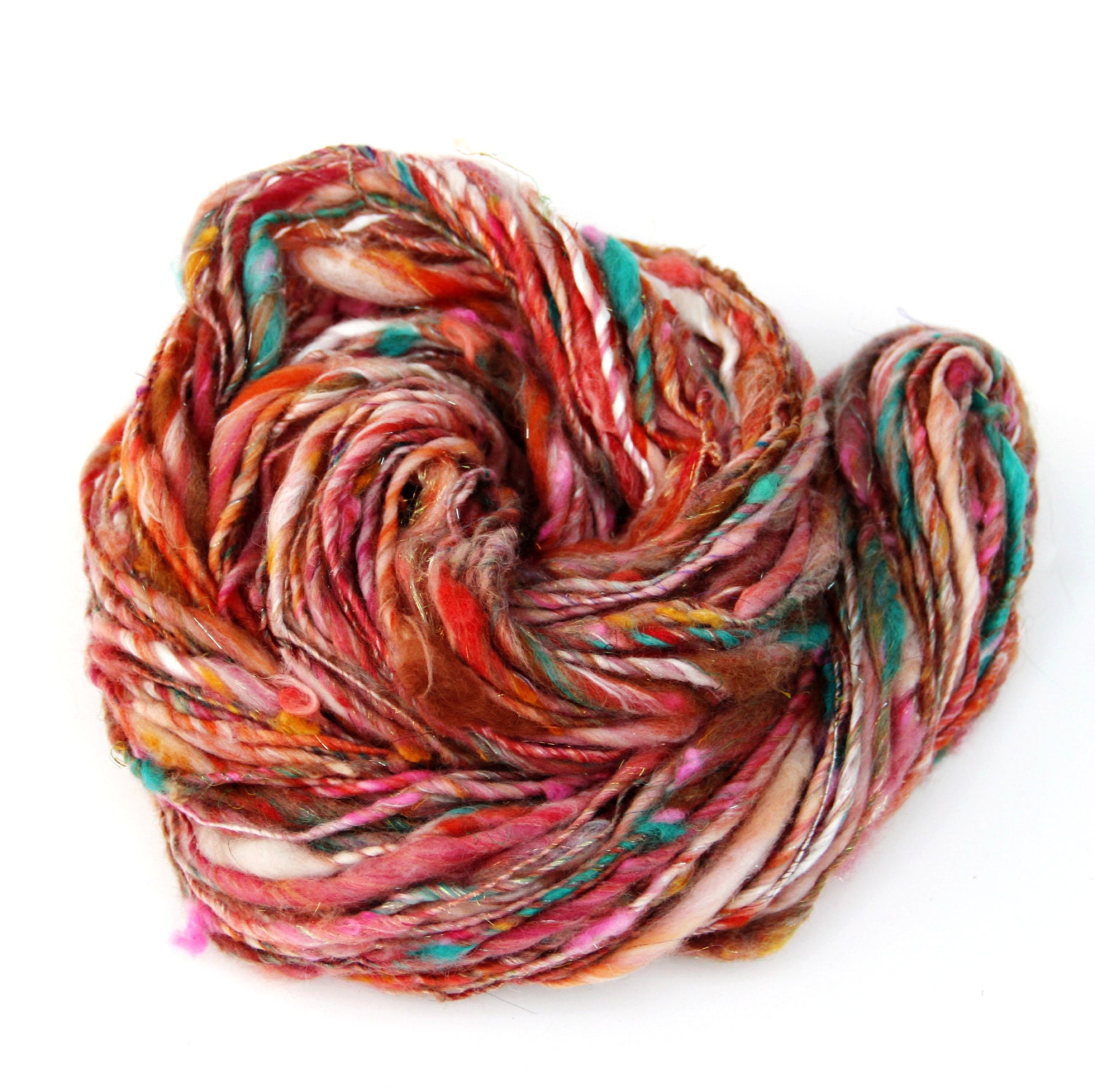 98 Yards Handspun Single Ply Yarn - 3.6 Ounces - Free Shipping in the US