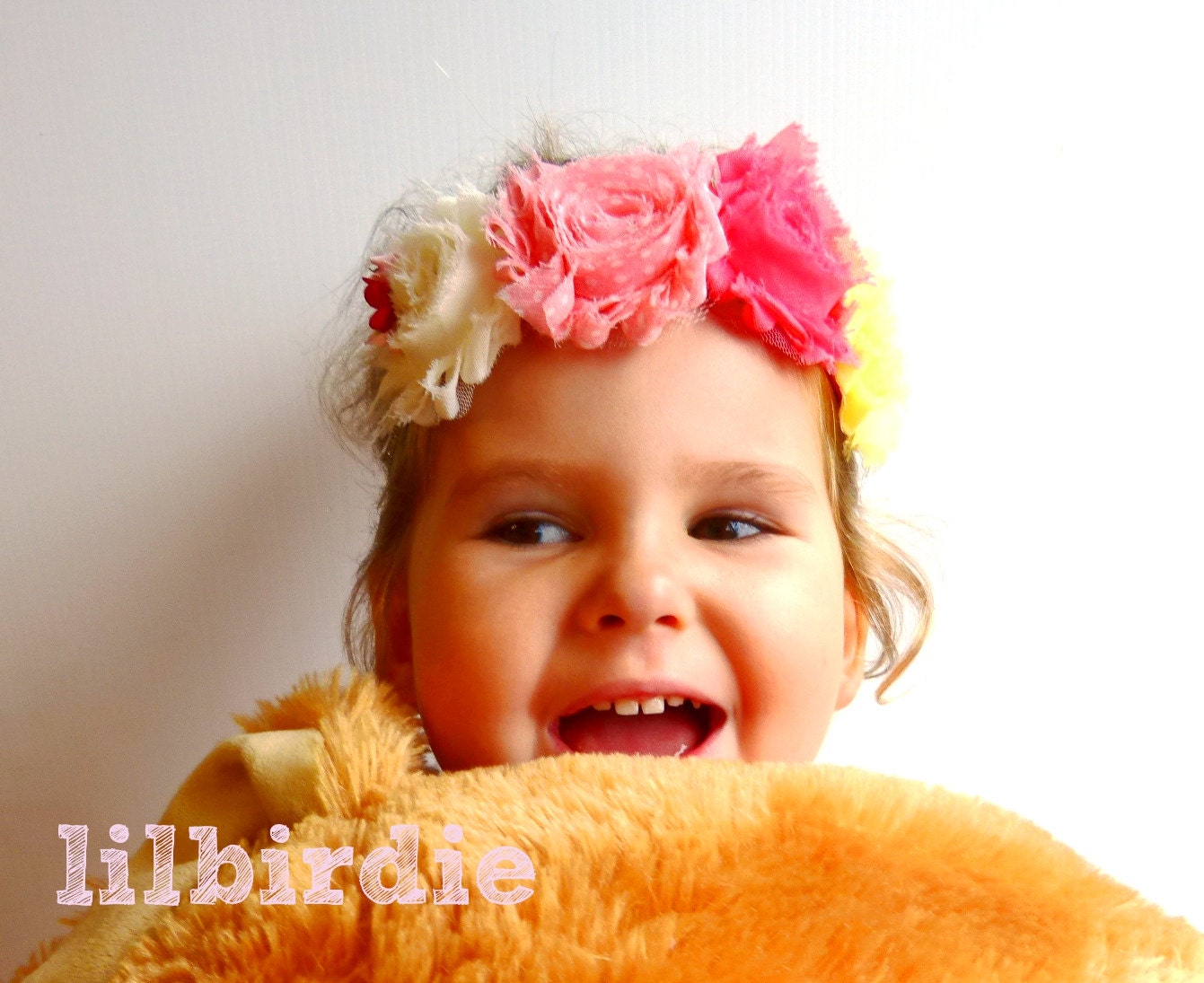 Shabby Rose Flower Headband Baby Headband Birthday Tiara