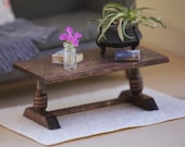 1:6 scale Mahogany Stained Sofa Table for OOAK Dollhouse or Diorama (Blythe, Barbie, 12'' Fashion dolls, Momoko)