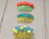 handmade vintage bead wire wrapped hair comb