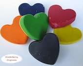 Recycled/Upcycled Heart Crayons - Solid Primary Colors, Bag of 6